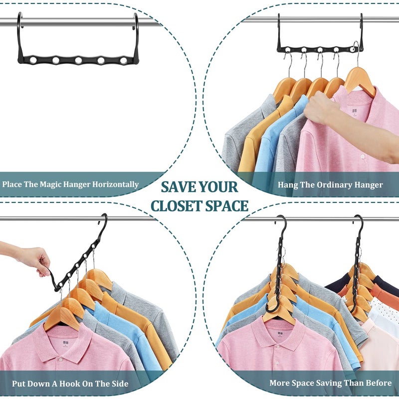 AMKUFO 12 Pack-Closet-Organizers-and-Storage, Hangers-Space-Saving-for-Closet-Organization, Clothes-Hanger-Space-Saver-for-College-Dorm-Room-Essentials, Small-Apartment-Storage - Image 2