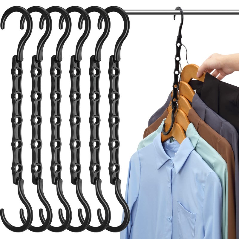 AMKUFO 12 Pack-Closet-Organizers-and-Storage, Hangers-Space-Saving-for-Closet-Organization, Clothes-Hanger-Space-Saver-for-College-Dorm-Room-Essentials, Small-Apartment-Storage - Image 1