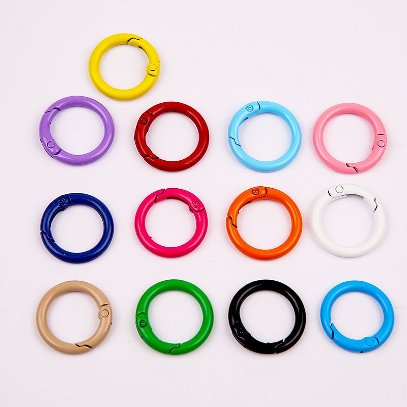23mm Colorful Baked Enamel Spring Ring Keychain Phone Strap Connector - Image 2