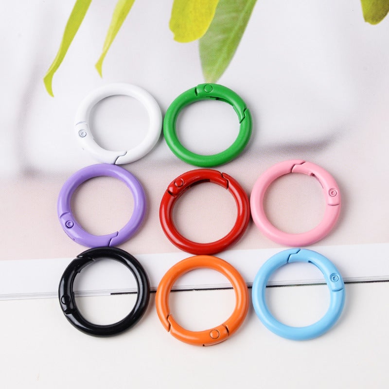 23mm Colorful Baked Enamel Spring Ring Keychain Phone Strap Connector - Image 3
