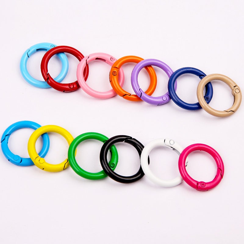 23mm Colorful Baked Enamel Spring Ring Keychain Phone Strap Connector - Image 1