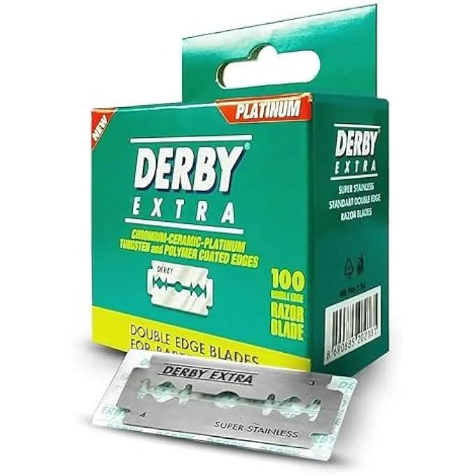 Derby Extra Double Edge Safety Razor Blades Silver 100 Count Pack of 1Package May Vary - Image 3