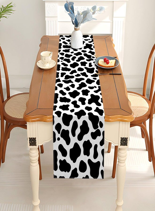 Pudodo Cow Print Table Runner Cowboy Themed Birthday Party Western Baby Shower Barnyard Kitchen Dining Room Home Decor (Cow, 13" x 72") - Image 4