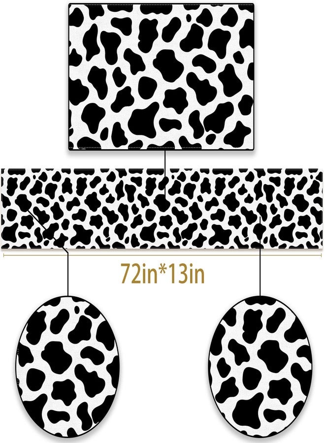 Pudodo Cow Print Table Runner Cowboy Themed Birthday Party Western Baby Shower Barnyard Kitchen Dining Room Home Decor (Cow, 13" x 72") - Image 2