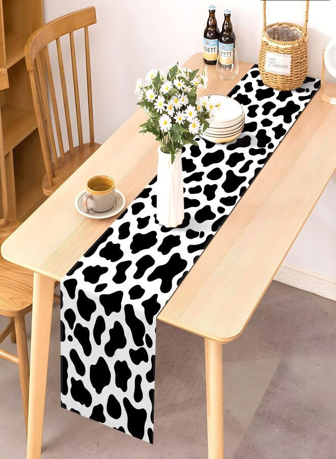 Pudodo Cow Print Table Runner Cowboy Themed Birthday Party Western Baby Shower Barnyard Kitchen Dining Room Home Decor (Cow, 13" x 72") - Image 3