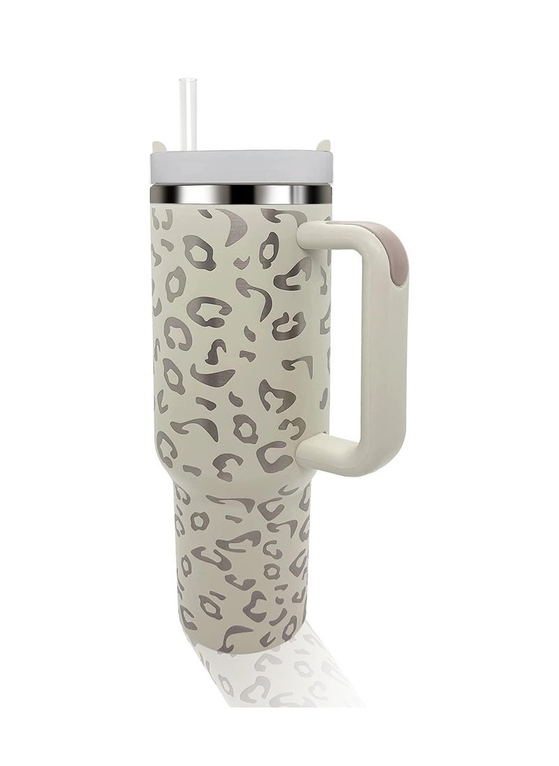 SYOSI - 40 oz Tumbler, with Handle and Straw Lid, Insulated Cup, Reusable Stainless Steel Water Bottle, Leak Proof Tumblers Mug Cups, Gifts for Women Men, Suitable for Outdoor Travel / Sport - Image 1