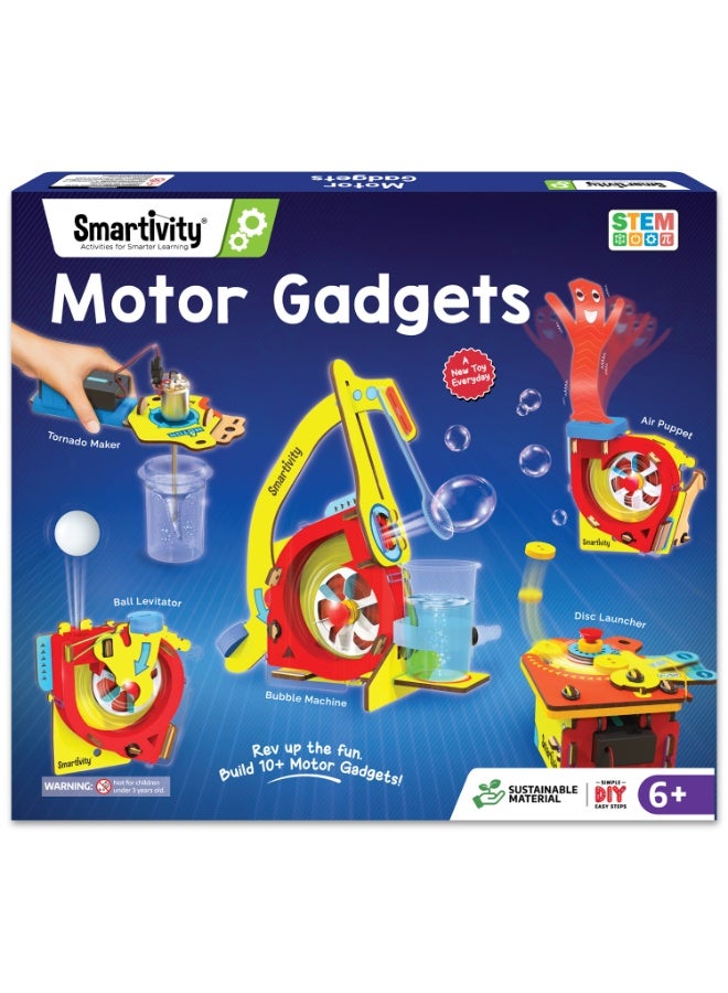 Smartivity 10-in-1 Motor-Powered Gadgets Kit for Kids Ages 6, 7, 8, 9, 10, 11, 12, 13, 14 Years Old | Build Cool Electronics Projects | Birthday Gifts for Boys & Girls | STEM Science Toy for Kids 6-14 - Image 1