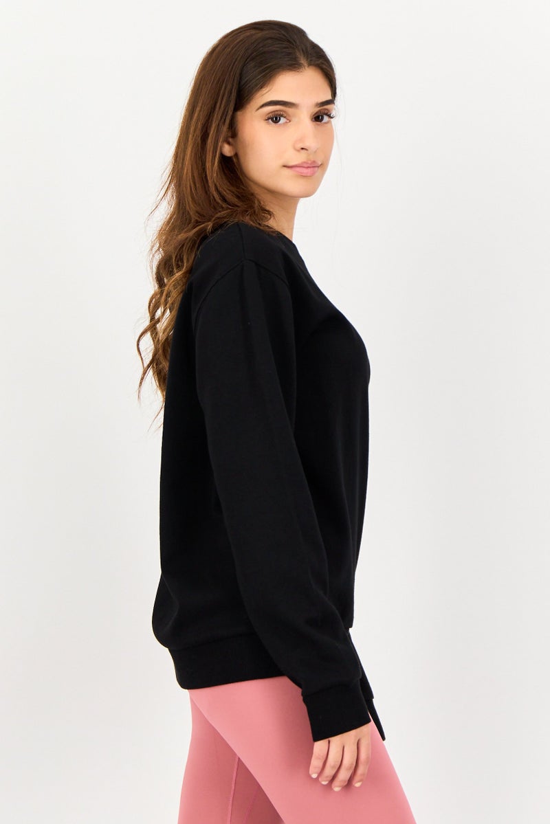 Ellesse سويت شيرت رياضي نسائي بأكمام طويلة مناسب في الهواء الطلق، أسود - Image 2