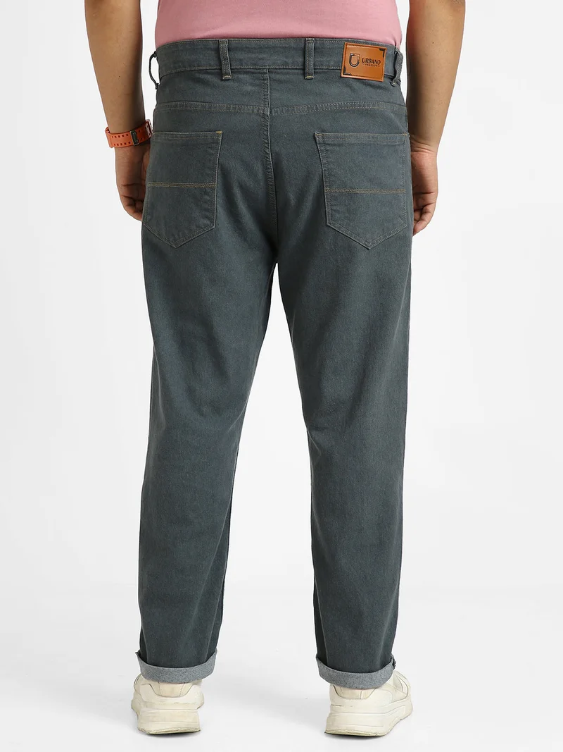 Urbano Fashion  Urbano Plus Men's Grey Regular Fit Washed Jeans Stretchable  | Best Price UAE