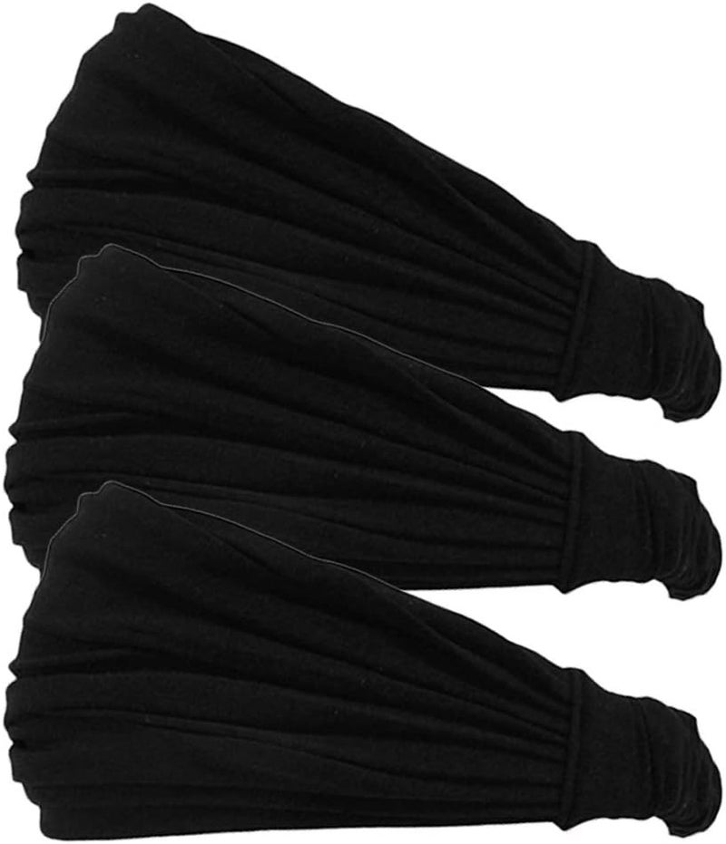 تشارم حزمة من 3 أربطات رأس من نوع “” باللون الأسود، مناسبة للرجال والنساء، بتصميم ياباني، أربطات رأس مرنة مناسبة للاستخدام الرياضي واليومي العادي، من تصنيع شركة Casualbox L. - Image 1