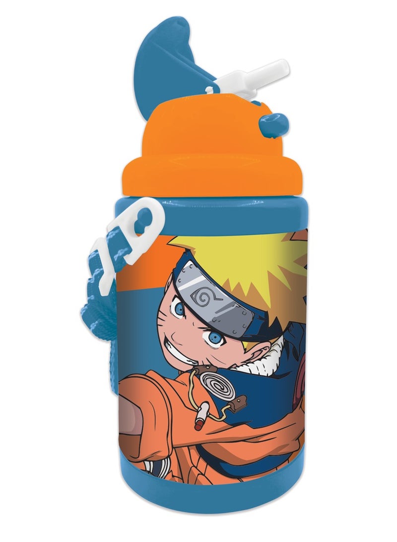 Tsumab Naruto Anime Kids Water Bottle – 460ml – Flip Straw Lid with Carry Strap