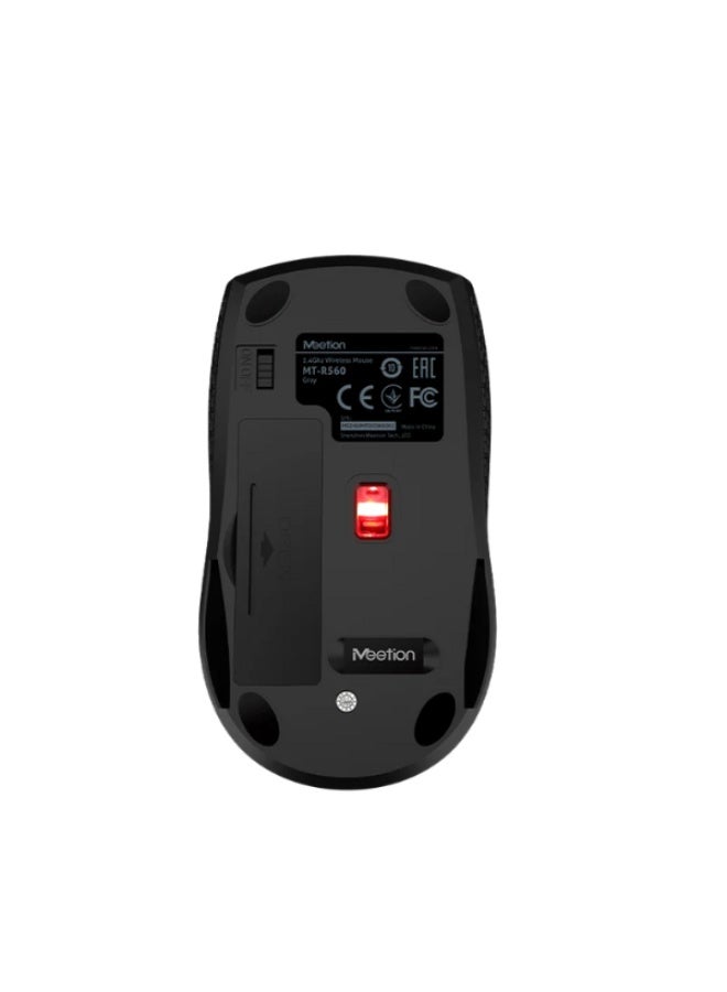 ميشين ماوس لاسلكي Meetion R560 – تصميم مريح، دقة DPI قابلة للتعديل، وحجم مدمج – رمادي - Image 2