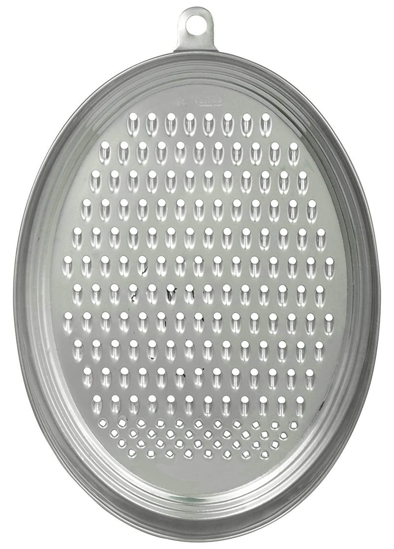 JGS Stainless Steel Oval Shape Kaddukas Ghiyakas Gajar Coconut Gingar Vegetable Multipul Grating Grater Fruits for Kitchen Daily Multipurpose Use Cheese Grater (Silver) - Image 3