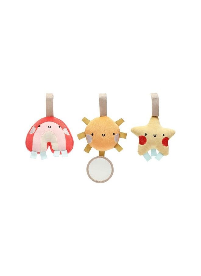 pearhead Star Sun And Rainbow Stroller Toys Plush Baby Travel Car Seat Toy Set Baby Hanging Toys Gender Neutral Baby Travel Accessories Set Of 3  - Image 2