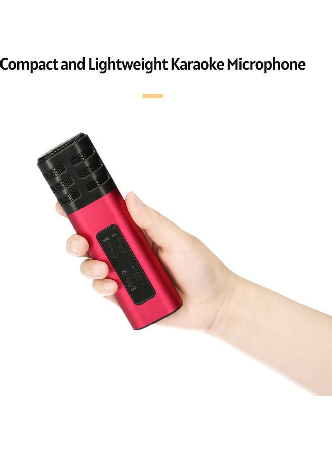 NIBEMINENT Mobile Karaoke Handheld Microphone I-7833R Rose Red - Image 4