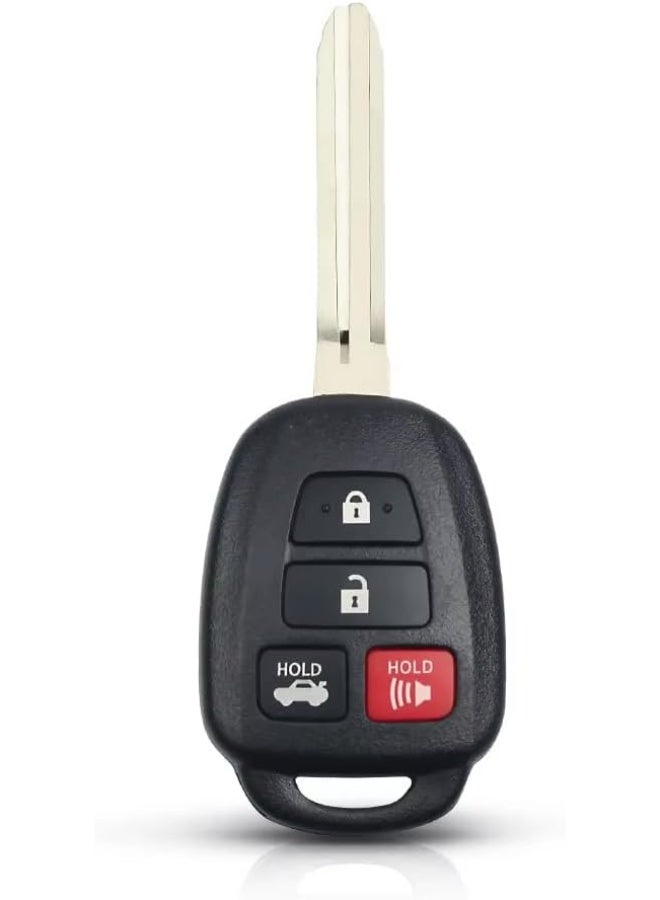 4 Button Replacement Key Shell Case for Toyota Corolla, Yaris, Camry, Sequoia, Tundra, Highlander, Prius, RAV4, Sequoia, Tacoma, Remote Fob Cover Uncut Blade - Image 4
