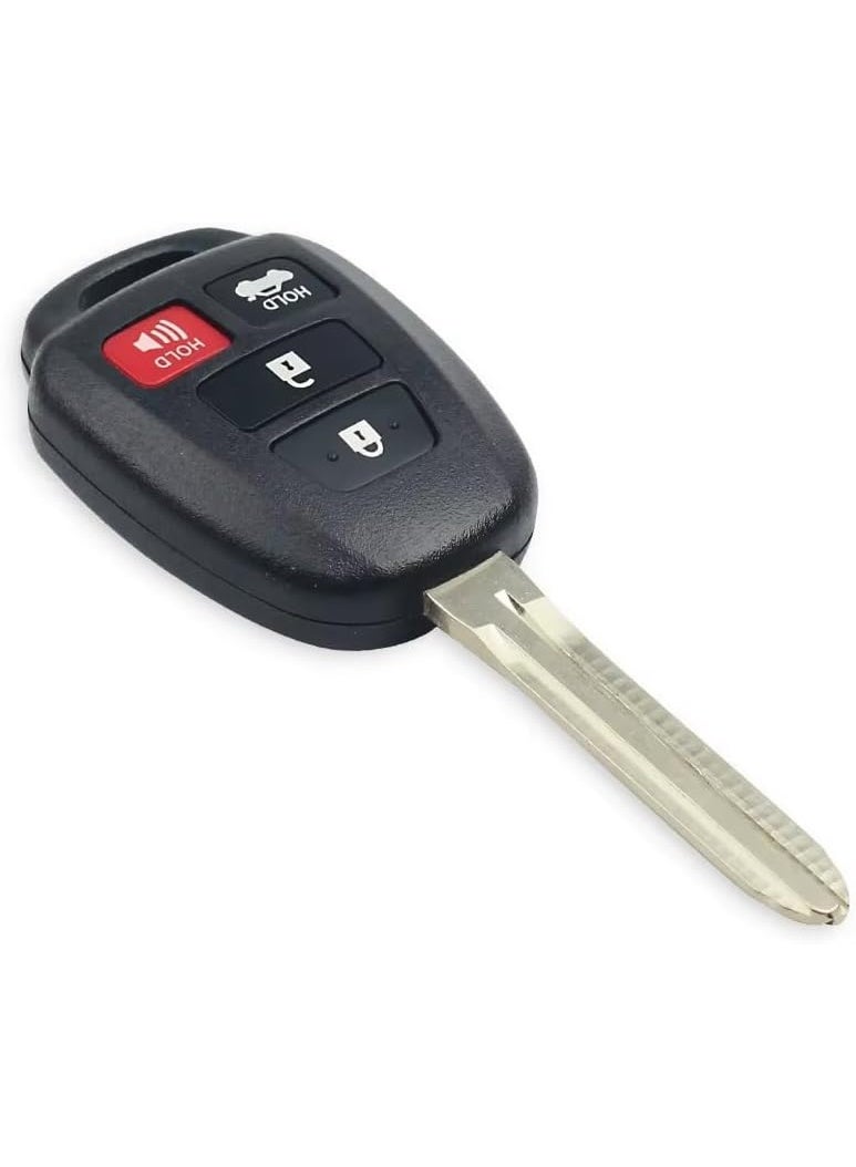 4 Button Replacement Key Shell Case for Toyota Corolla, Yaris, Camry, Sequoia, Tundra, Highlander, Prius, RAV4, Sequoia, Tacoma, Remote Fob Cover Uncut Blade - Image 5