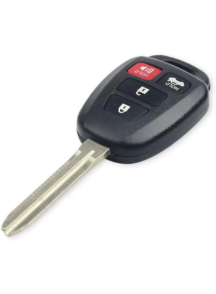 4 Button Replacement Key Shell Case for Toyota Corolla, Yaris, Camry, Sequoia, Tundra, Highlander, Prius, RAV4, Sequoia, Tacoma, Remote Fob Cover Uncut Blade - Image 3