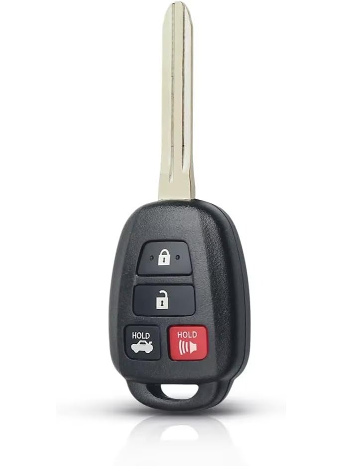 4 Button Replacement Key Shell Case for Toyota Corolla, Yaris, Camry, Sequoia, Tundra, Highlander, Prius, RAV4, Sequoia, Tacoma, Remote Fob Cover Uncut Blade - Image 1