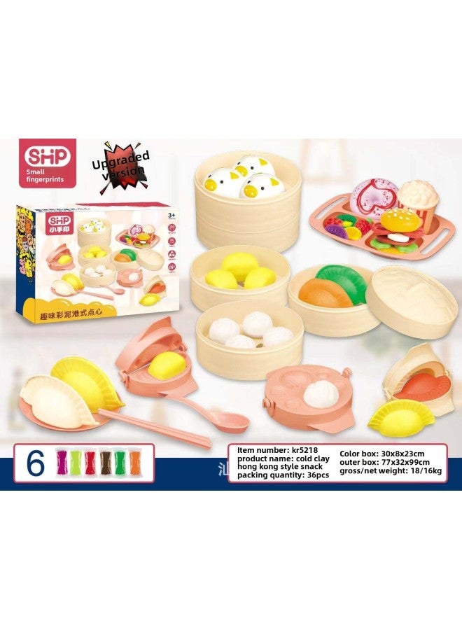 Fun Colored Clay Hong Kong Style Dessert Colored Clay DIY Creative Colored Clay Baby Play House Toys-Color:5218 Hong Kong-style Dessert Colored Clay (box 36 Boxes) - Image 5