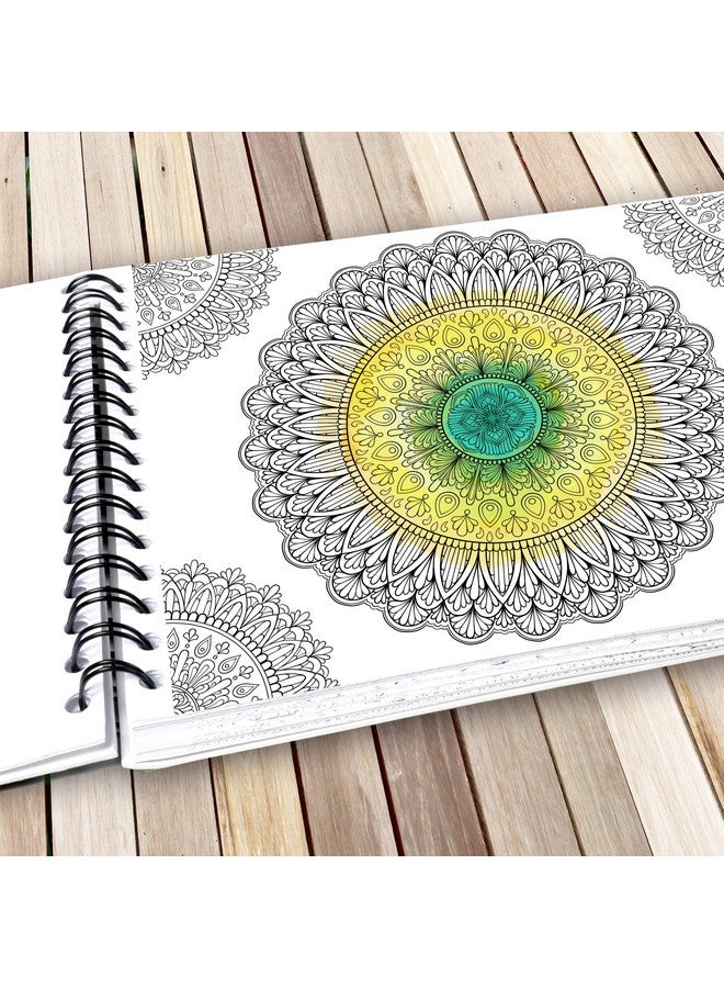كولور إت كتاب تلوين Mandalas To Color Volume IV لاسترخاء البالغين، 50 تصميمًا فرديًا، ورق ناعم سميك، تجليد حلزوني، مطبوع في الولايات المتحدة الأمريكية، أغلفة كتب مسطحة ذات غلاف مقوى، ورق نشاف الحبر - Image 4