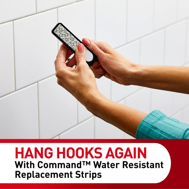 Command Bath Large Water-Resistant Adhesive Refill Strips, 4-Large Strips, Re-Hang Large Bath Hooks or Caddies - Image 4