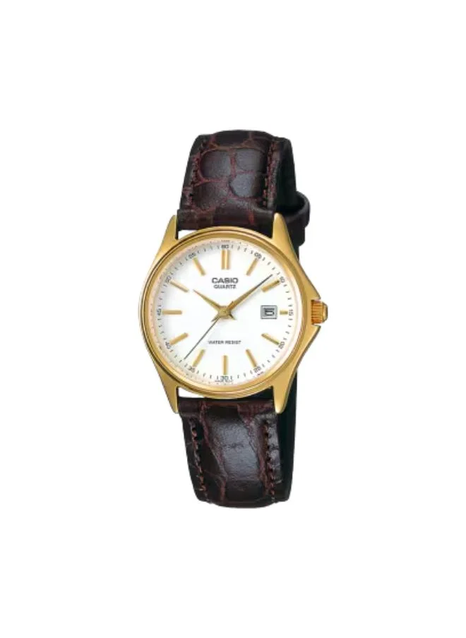 CASIO Women's Analog Display Watch With Brown Leather Strap - LTP-1183Q-7A