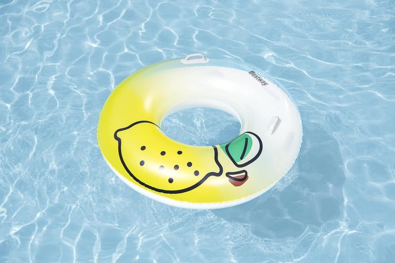 BestWay Fresh Squeezed Lemon Swim Tube – Inflatable Lemon Pool Float Ring for Summer Fun - Image 4