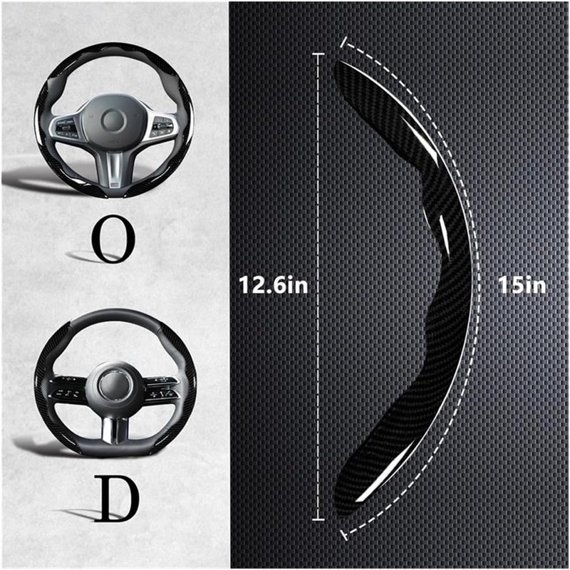 3Pc Universal 38cm Carbon Fiber Steering Wheel Cover Set | fit for Car Accessories for 99% Vehicles(Red) - Image 4