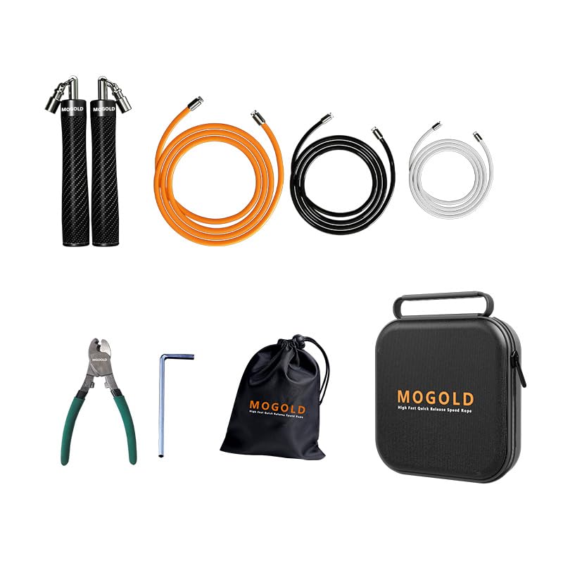 Mogold Weighted Jump Rope for High-Intensity Training, Muay Thai & MMA Workouts Heavy Jumping Ropes for Fitness Carbon Fiber Handle Adjustable Length 3 Meters 1/5 +1/4lb+1/2lb PVC Steel Wire Rope - Image 5
