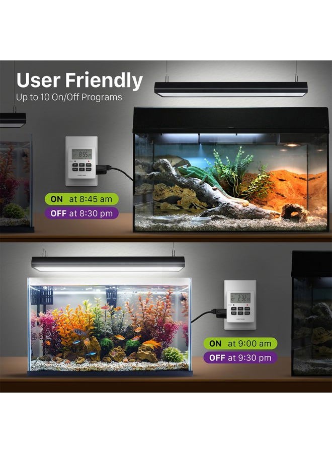 FosPower Timers for Electrical Outlets [ETL Listed] 125V/15A LCD Digital Outlet Timer, 7 Day Programmable Light Timer with 2 AC Plug Capacity for Lights, Lamps, Electrical Outlets - Image 5