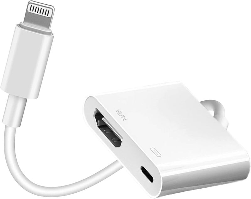 محول Apple MFi المعتمد من Lightning إلى HDMI رقمي AV بدقة 1080P HD مع منفذ شحن متوافق مع iPhone 14/13/12/11/X/8/7 وiPad على أجهزة التلفاز عالية الدقة/أجهزة العرض/الشاشات... - Image 1