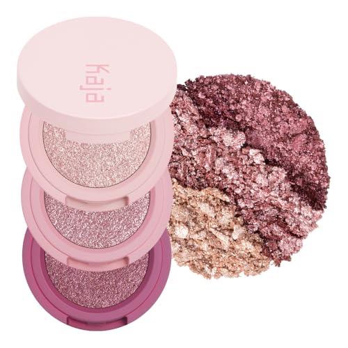 Kaja Beauty Bento Collection  Bouncy Eyeshadow Trio  Plum Rosy Tones Travel Size 01 Rosewater 2019 Allure Best of Beauty Award 003 Oz