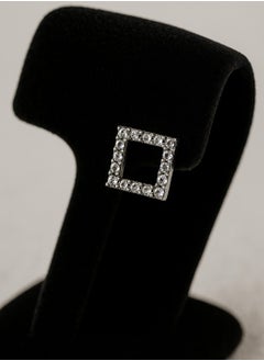 Dar Women's Square Stud Earrings – Set of 2 – Elegant Rhinestone Design  - Image 3