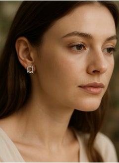 Dar Women's Square Stud Earrings – Set of 2 – Elegant Rhinestone Design  - Image 4