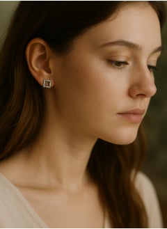 Dar Women's Square Stud Earrings – Set of 2 – Elegant Rhinestone Design  - Image 5