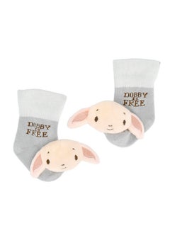 Harry Potter Dobby Baby Infant Rattle Socks With Dobby Plush Rattle And Dobby Is Free - Soft Baby Sock Feet Rattles Encourage Leaning Development Newborn To 9 Months
