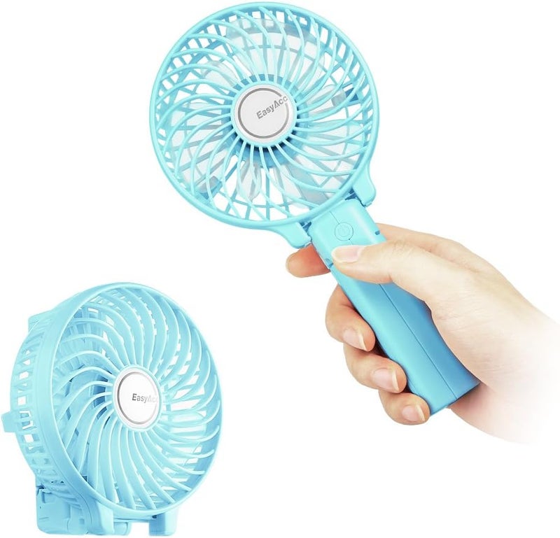 EasyAcc Mini Handheld Fan, USB Desk Fan Small Personal Portable Stroller Table Fan with Rechargeable Battery Operated Cooling Folding Electric Fan 3-10H Working Hours for Travel Office Outdoor - Image 2
