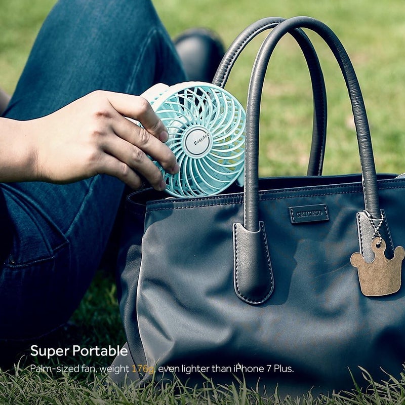 EasyAcc Mini Handheld Fan, USB Desk Fan Small Personal Portable Stroller Table Fan with Rechargeable Battery Operated Cooling Folding Electric Fan 3-10H Working Hours for Travel Office Outdoor - Image 5
