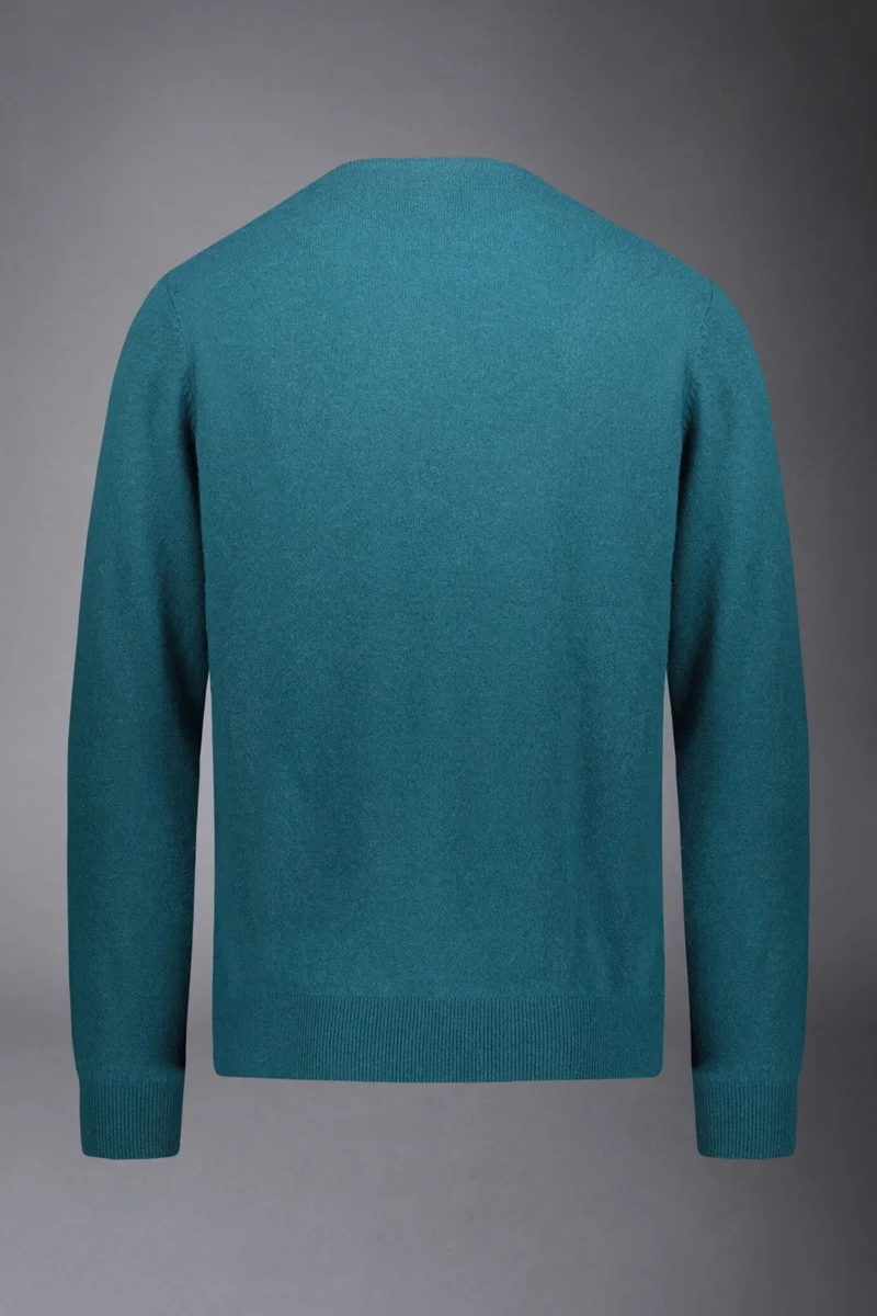 Doppelganger Blue Men's crew neck wool blend lambswool - Petrol for Men | Best Price UAE