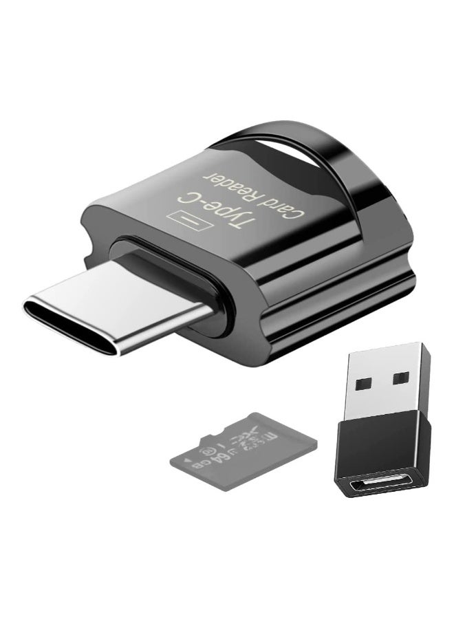 USB C Micro SD Card Reader with USB Adapter, Compatible with MacBook, Laptops, and Android Devices - Image 1