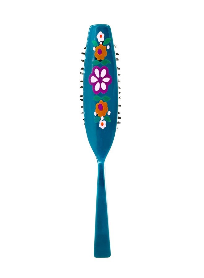 Phillips Brush 3000 Purse Size Cushion Hair Brush with Flower Design - Teal - Image 2