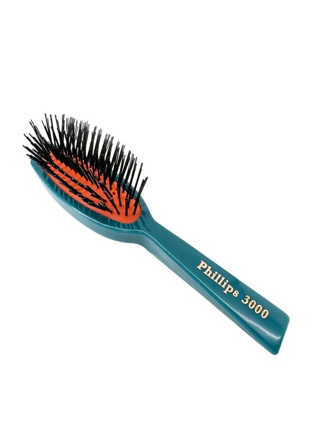 Phillips Brush 3000 Purse Size Cushion Hair Brush with Flower Design - Teal - Image 4
