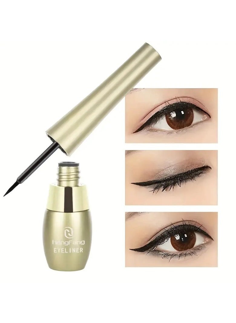 Hengfang Rich Black Liquid Eyeliner Pen Eyebrow Pencil  2 In 1 Easy Coloring Smudge Proof Slim Tip Eyeliner Pen  - Image 1