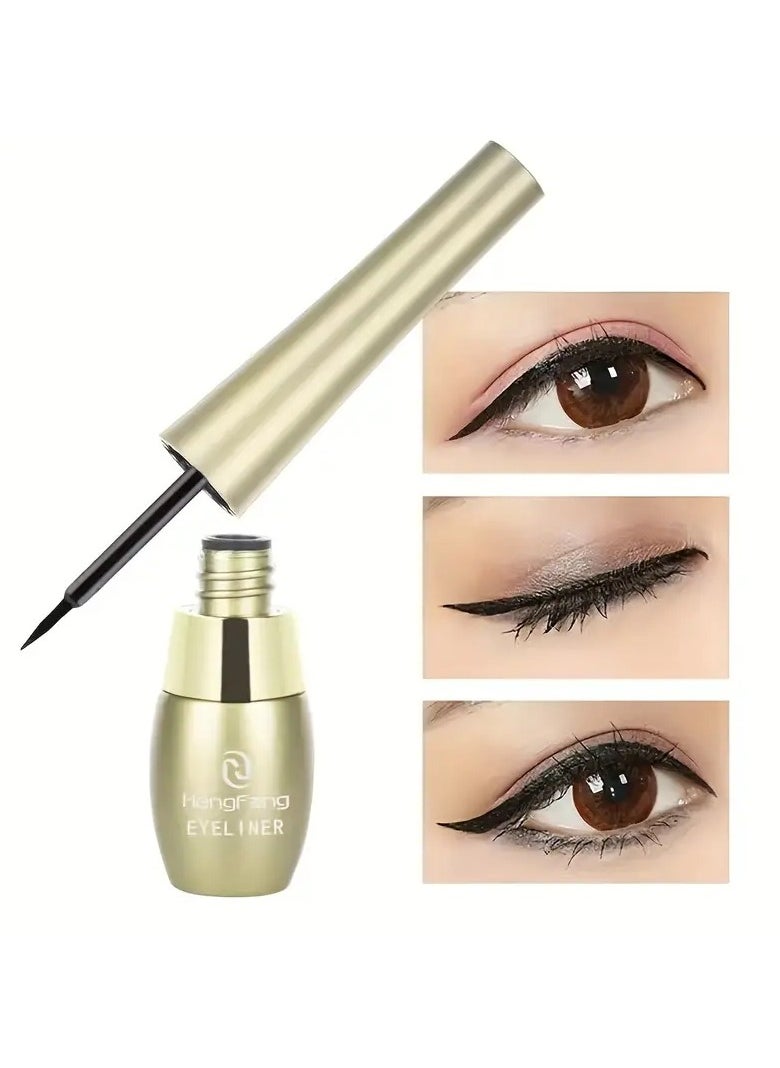 Hengfang Rich Black Liquid Eyeliner Pen Eyebrow Pencil  2 In 1 Easy Coloring Smudge Proof Slim Tip Eyeliner Pen  - Image 3