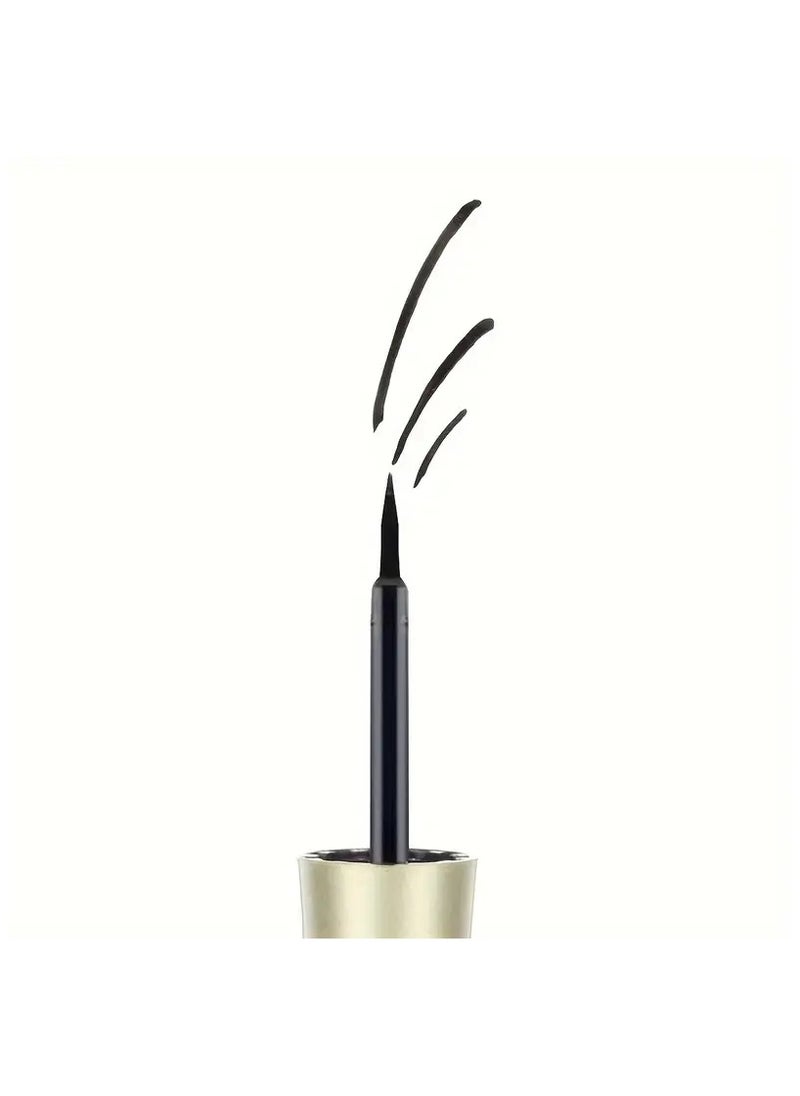 Hengfang Rich Black Liquid Eyeliner Pen Eyebrow Pencil  2 In 1 Easy Coloring Smudge Proof Slim Tip Eyeliner Pen  - Image 5