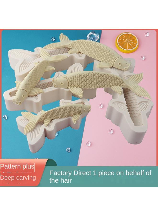 Bluejw Pattern Pasta Pastry Silicone Mold Three-dimensional Koi Fish Flower Cake Steamed Bread Mold Birthday Cake Decoration Fish Mold  - Image 3