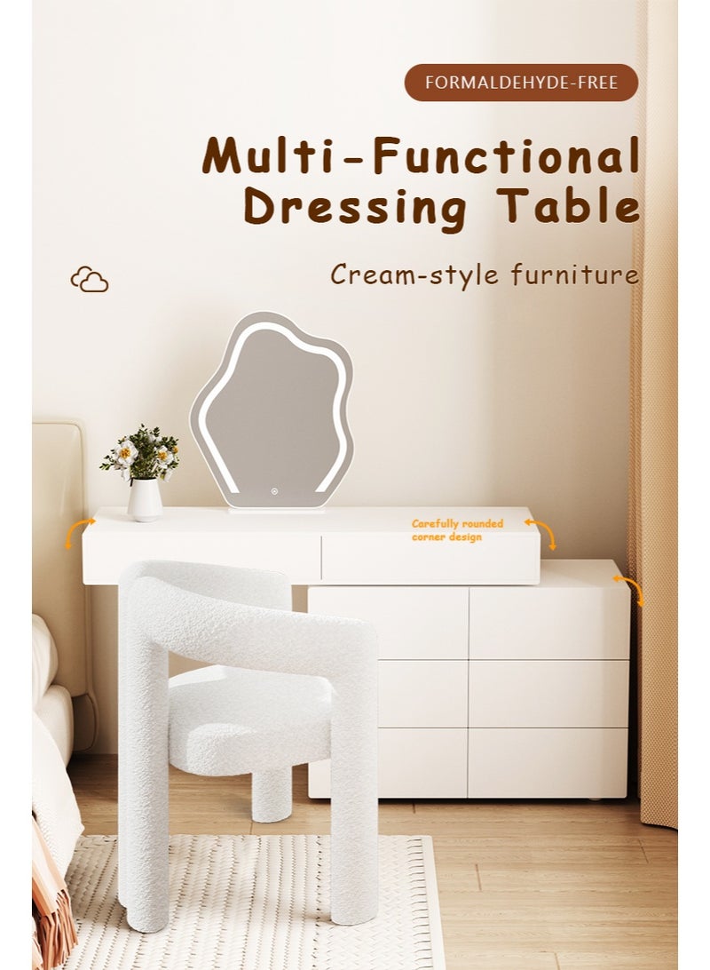 Zeno Elegant and Efficient Smart Dressing Table for Contemporary Living Spaces with LED on table and Mirror - Image 1