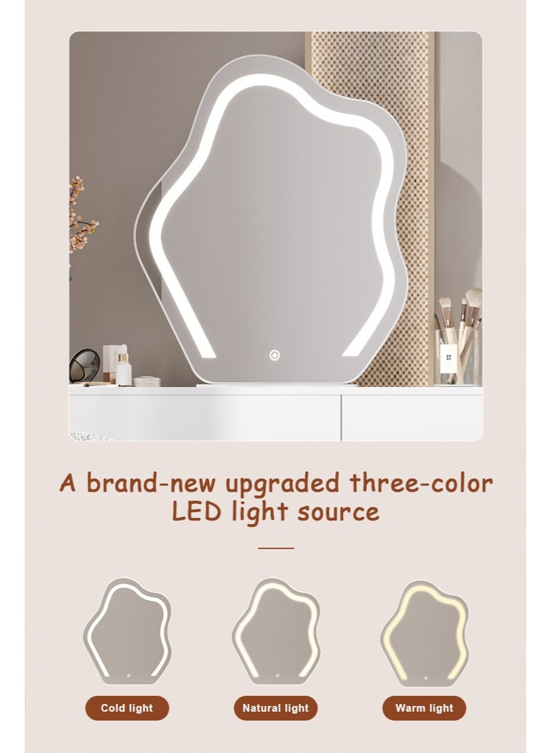 Zeno Elegant and Efficient Smart Dressing Table for Contemporary Living Spaces with LED on table and Mirror - Image 3