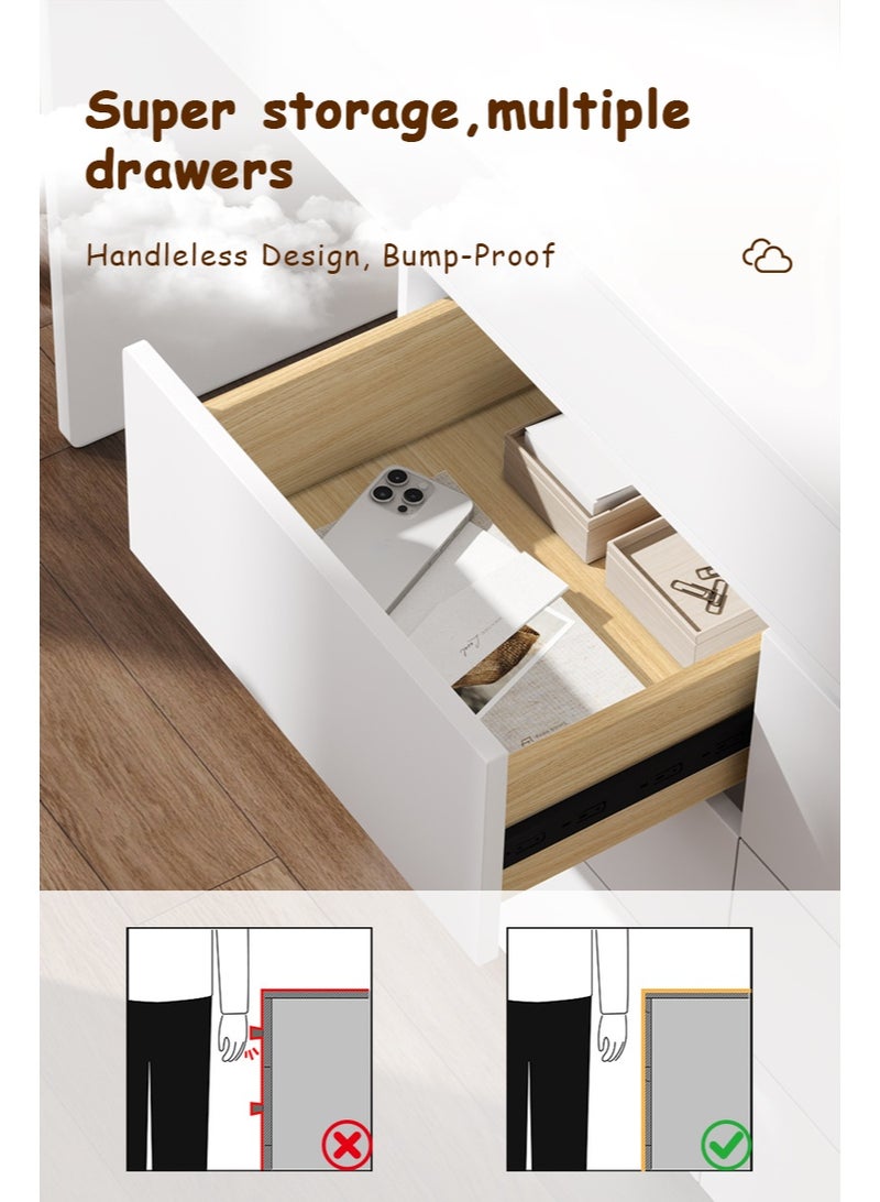Zeno Elegant and Efficient Smart Dressing Table for Contemporary Living Spaces with LED on table and Mirror - Image 5